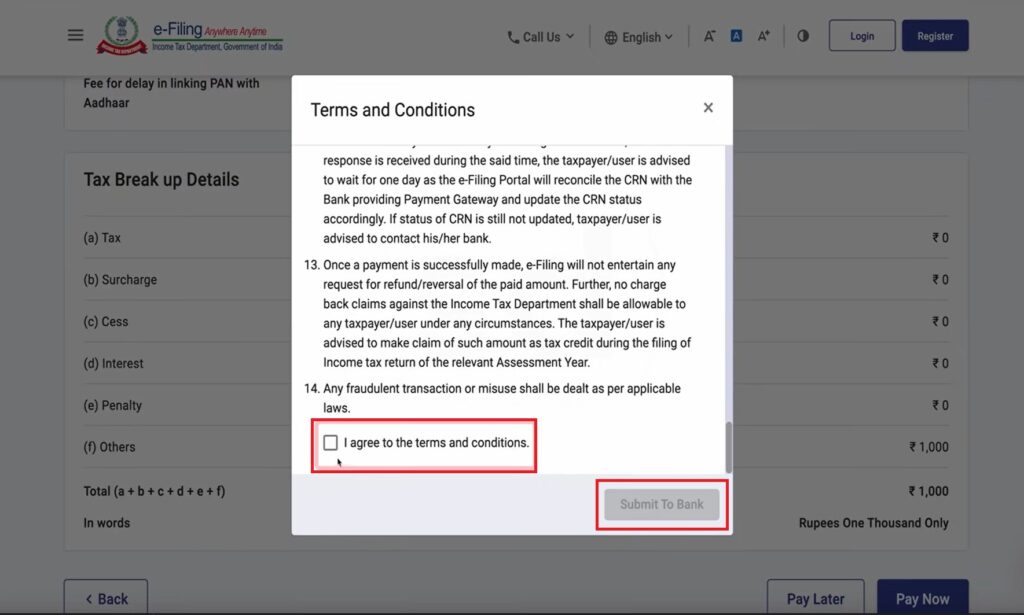 link aadhar with pan card online