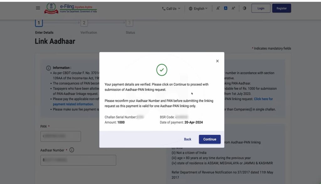 how to link aadhar with pan card online