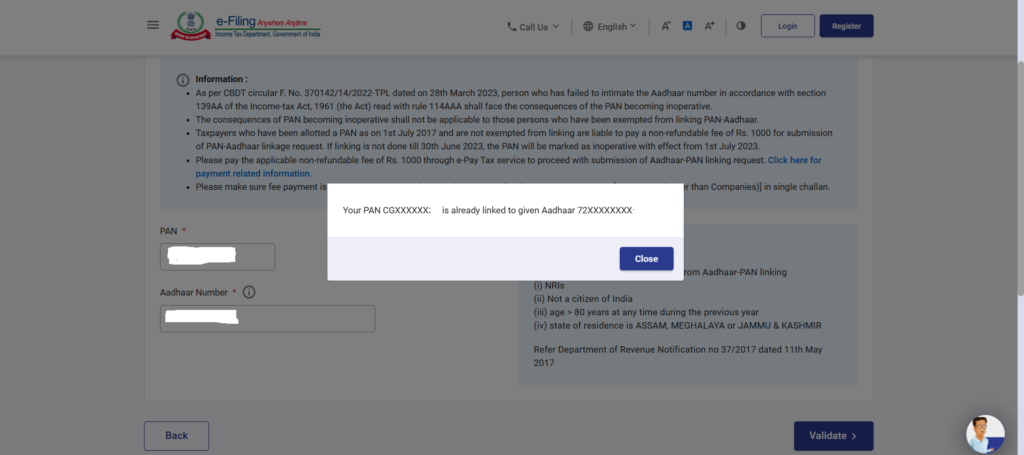 Link pan with aadhaar